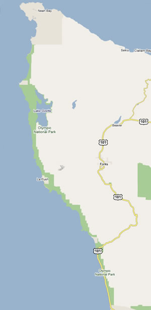 Northern coast of Washington State.